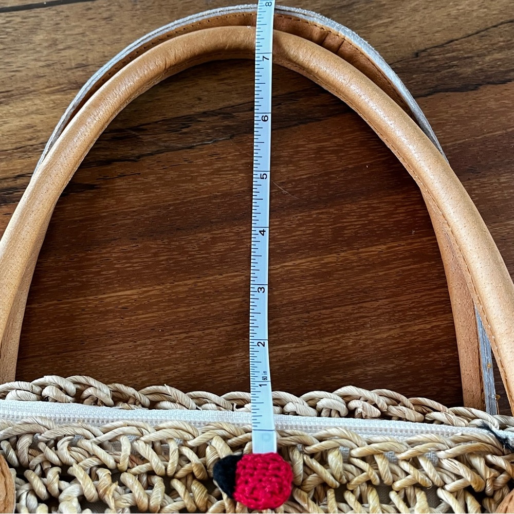 NWT Magid Multicolored Striped Straw Leather Tote Beach Bag Boho Vacation Summer - Picture 8 of 9